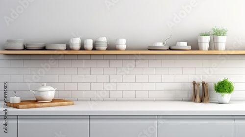 pantry kitchen mockup design template interior design concept with beautiful kitchen minimal decorating elevation kitchen showcase background ai generate