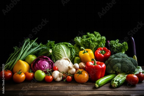 Study shot of a wide variety of healthy vegetables with copy space.
