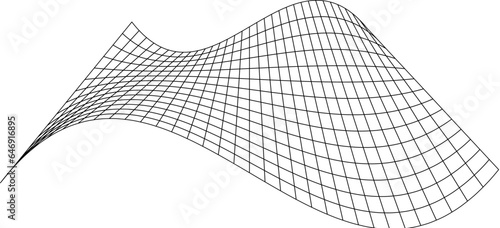 Net flying waving. Texture wave textile. Fabric square cells sea wind. Vector illustration rolling hills. Flag windy stream flow. Network structure surface checkered background sport lines border.