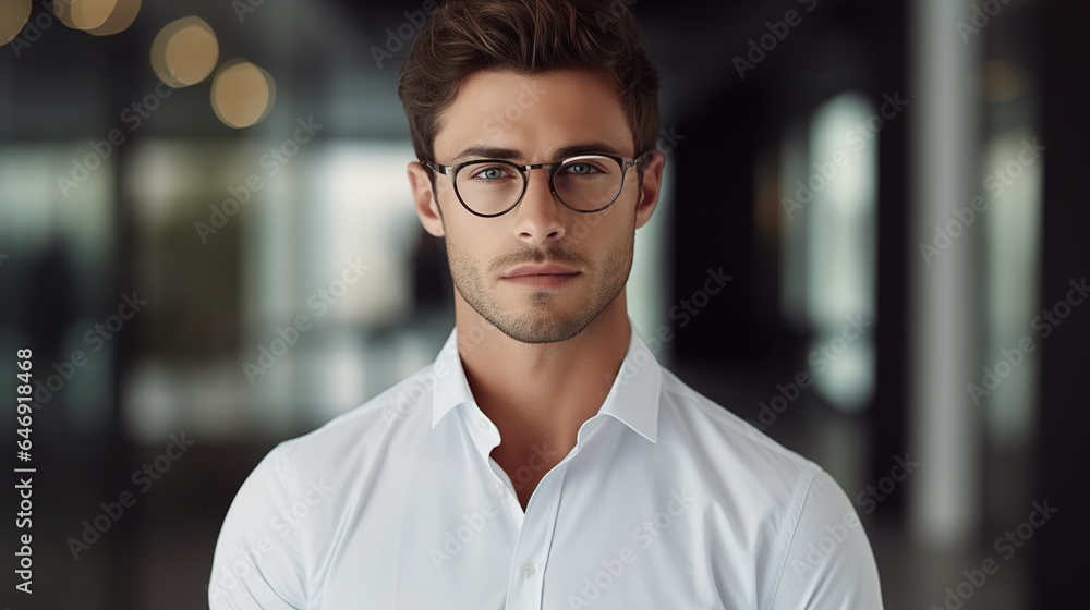 portrait of a professional man standing and look at camera. portrait of a professional man standing and look at camera.