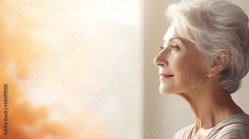 portrait of senior older woman. generative ai