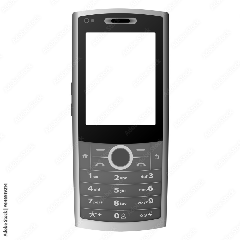 feature phone with blank screen illustration feature phone with blank screen illustration