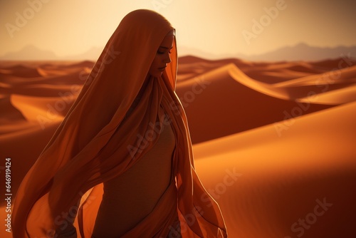 woman in the sahara, desert
