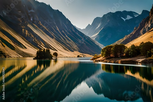 Natural lake in the mountain of Niha located in south lebanon