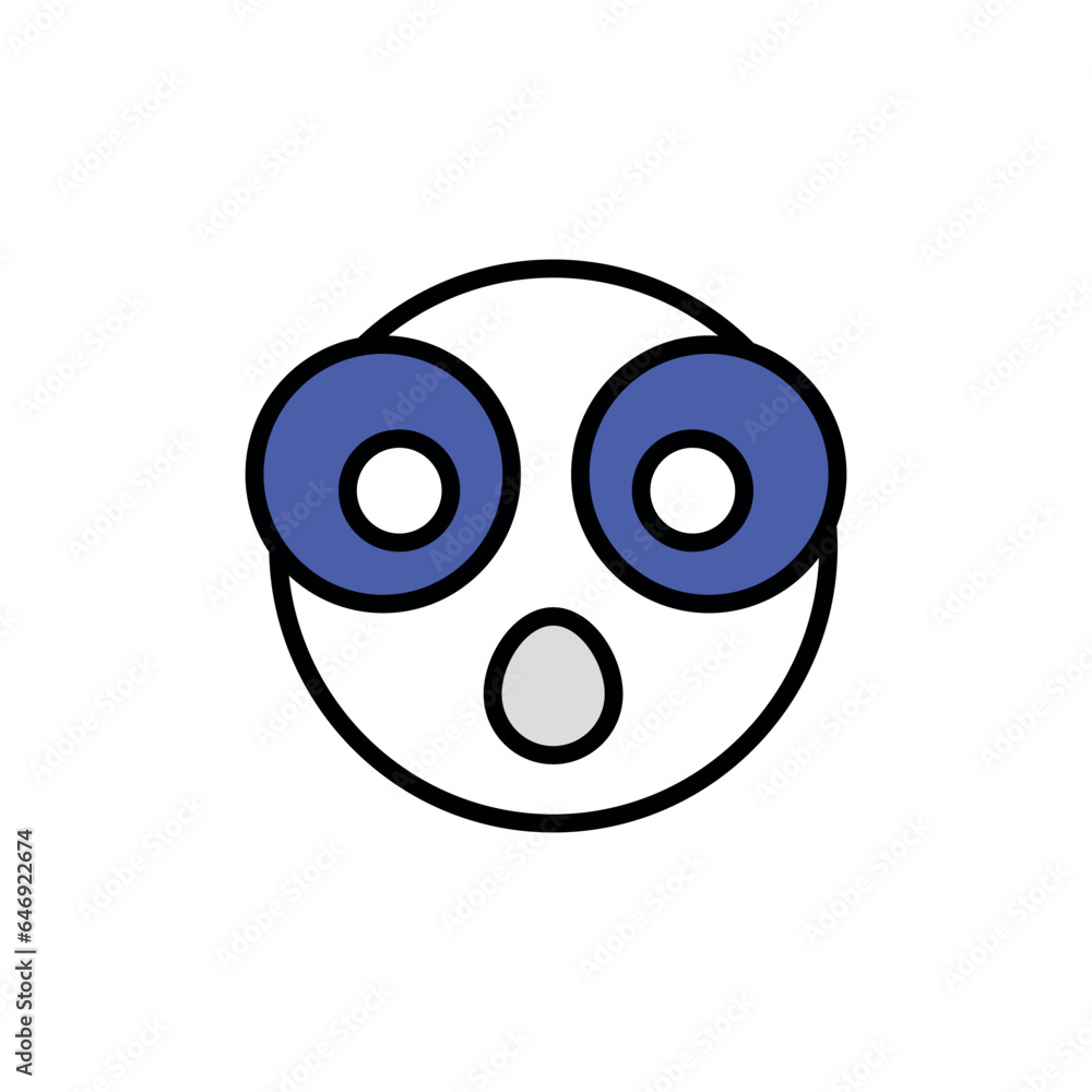 wow face icon design with white background stock illustration wow face icon design with white background stock illustration