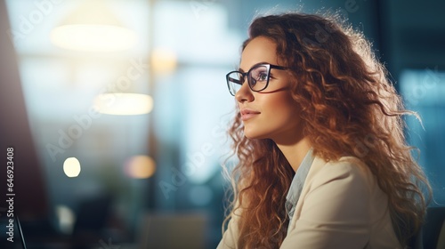 portrait of a businesswoman with glasses photo