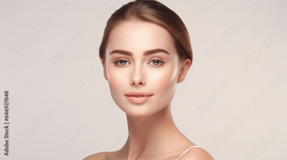 Portrait of a beauty woman with skin care. generative ai Portrait of a beauty woman with skin care. generative ai