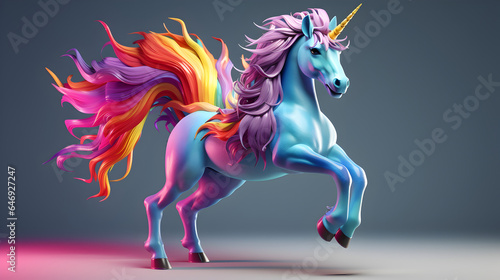 multi color 3d unicorn hourse