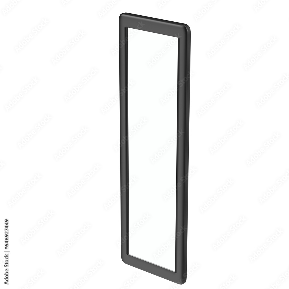 3D rendering illustration of a wall mounted mirror