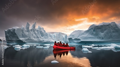 group of scientists on a research expedition in Antarctica. Target Audience: Scientific journals, educational materials, travel magazines, and environmental organizations.