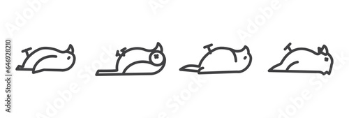 Dead Bird icons, thin line style, Birds vector illustration, Birds icon set, Thin line pictograms.  Birds icon concept drawing icon line in modern style. Vector illustration for your web mobile logo.