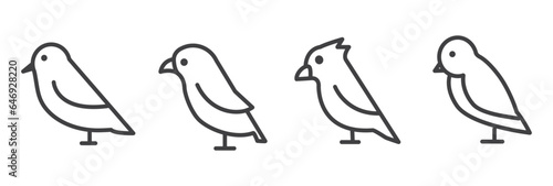 Simple set of birds icon thin line art. Birds vector symbols isolated on white background. Birds icon set, Thin line pictograms.  Birds icon concept drawing icon line in modern style.