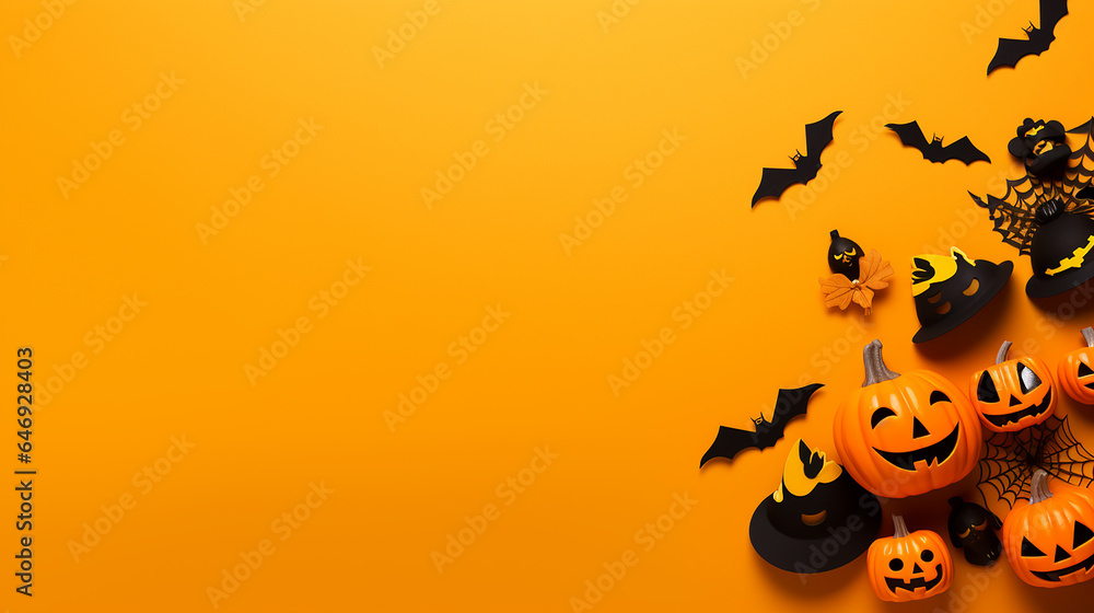 Halloween background copy space with halloween item Halloween background copy space with halloween item
