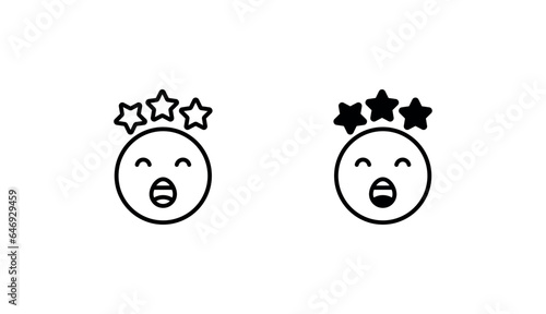 star face icon design with white background stock illustration