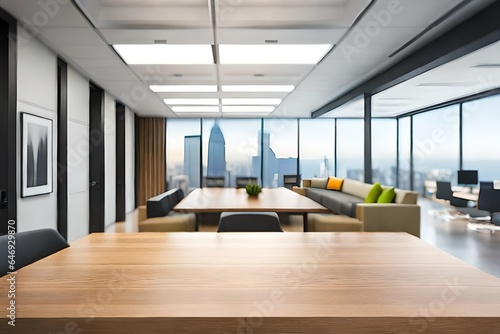 modern office interior with desk