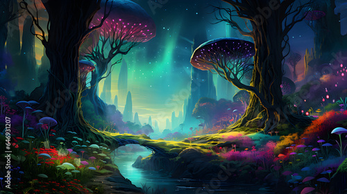 fantasy night landscape