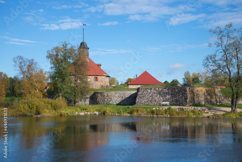 The ancient fortress of Korela on the Vuokse River. Priozersk, Russia