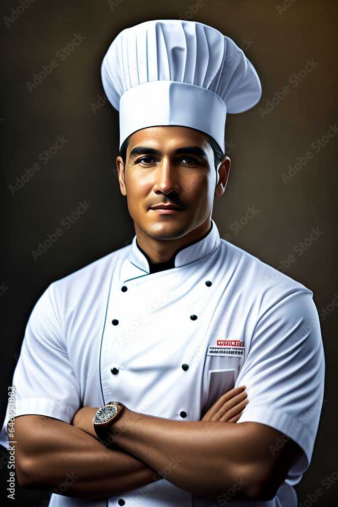 Naklejka premium Man chef with uniform