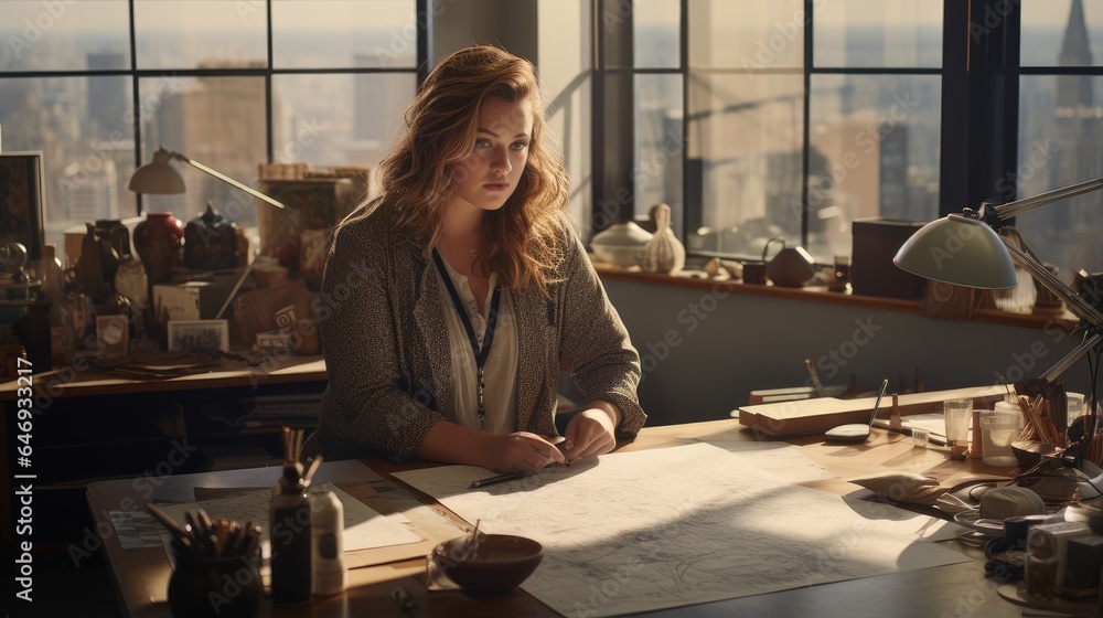fat woman working in the office fat woman working in the office