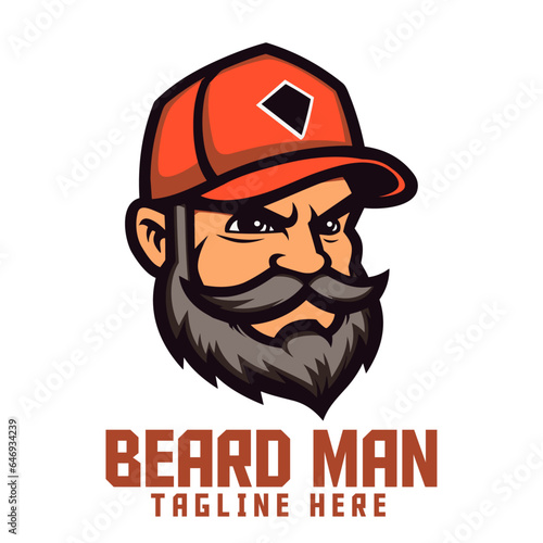 Man in Cap Icon Badge Emblem for Sport and Esport Fans: An emblem featuring a man wearing a cap, perfect for sports teams and Esports organizations.
