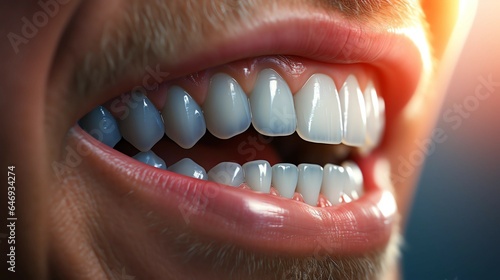 teeth close up of a male smile AI generated 