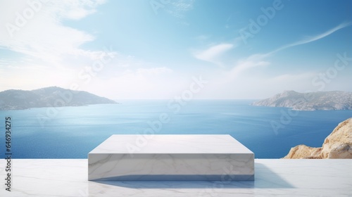 A minimalist white box on a sleek white table