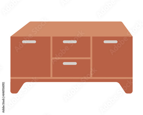 Small chest of drawers or nightstand in flat style. Isolated vector illustration for furniture store advertising design