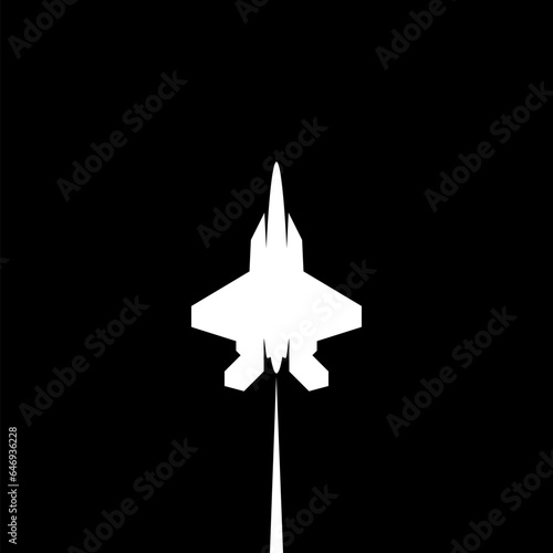Jet fighter icon  isolated on black background from vehicles collection
