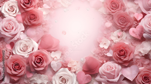 pink roses background with space for design
