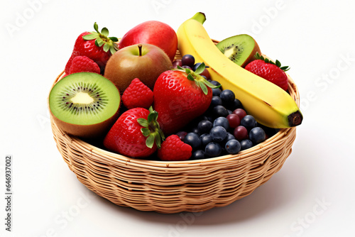 Variety of Fruits  Colorful Abundance in a Basket