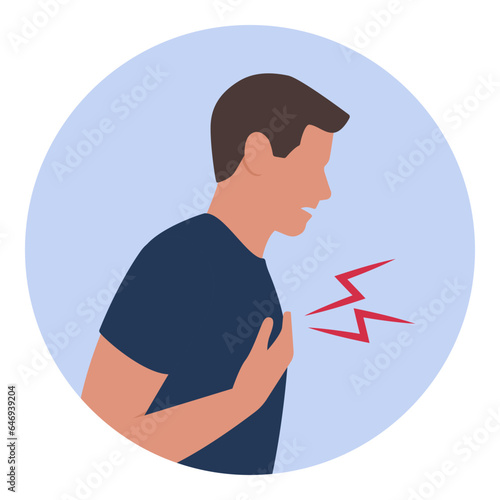 Man having chest pain icon
