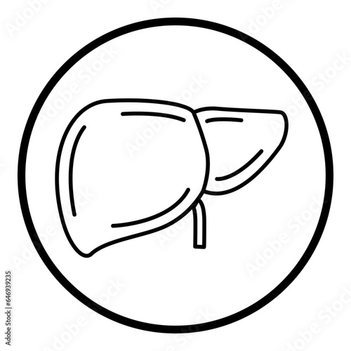 Enlarged liver hepatomegaly medical icon