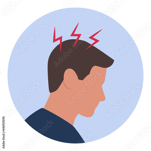 Man with headache medical icon