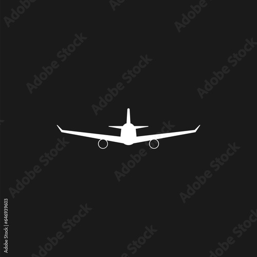 Arrivals and departure plane signs. Airport Sign. Simple icon  isolated on black