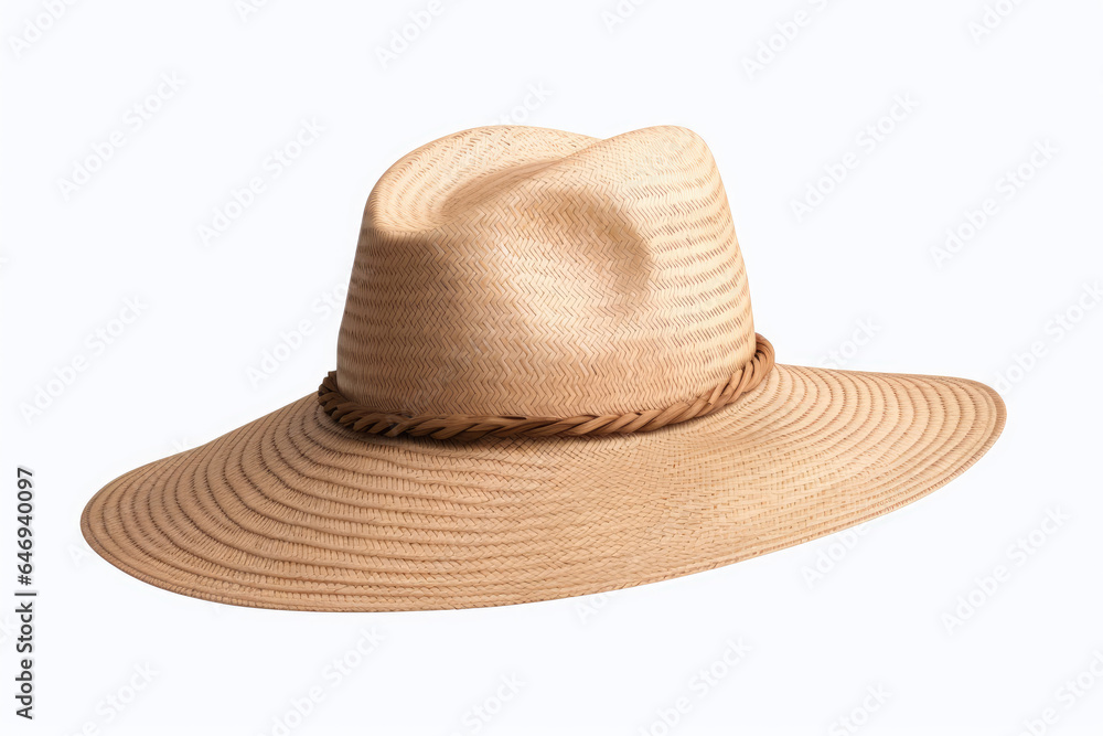 Women's straw hat isolated on white background
