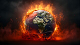 Earth's Fiery Plight, A Harrowing Environmental Message