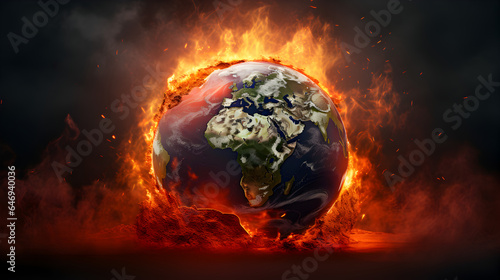 Earth's Fiery Plight, A Harrowing Environmental Message