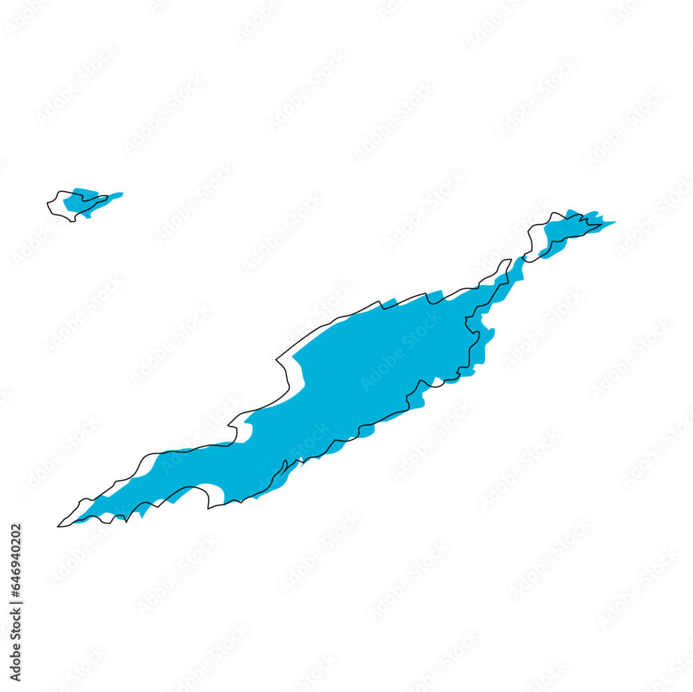 Fototapeta premium Anguilla - outline of the country map