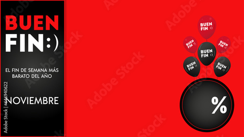 Promotional Invitation for Buen Fin: Unbeatable Discounts and Deals. Template for Buen Fin Celebrations with Decorations.