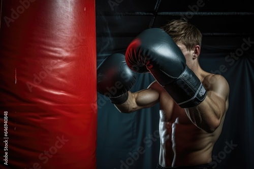 boxing training and the use of a punching bag has gone viral, emphasizing the importance of building a healthy body and developing resilience through exercise and training. Generative AI © lee