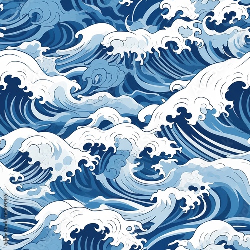 Chinese waves seamless pattern