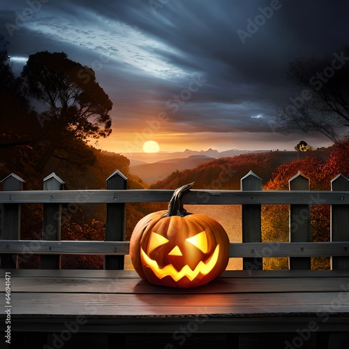 halloween pumpkin on the fence