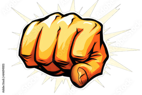 A vector illustration depicting hand, fist punching, or striking in a comic pop art style, creating a striking and attention-grabbing symbol.

 Generative AI