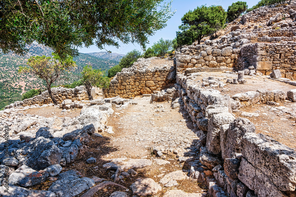 Ruins of the ancient Greek city of Lato,2500 years old near Kritsa, Crete.