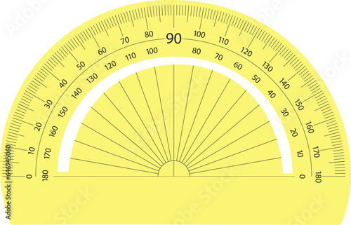 protractor ruler, isolated on white