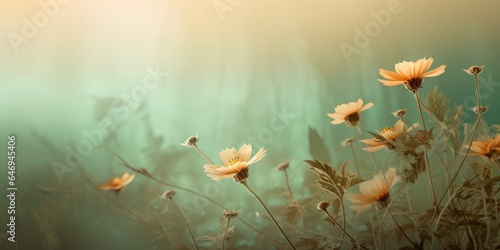 Beautiful abstract green brown misty morning photo floral design background banner. beautiful Generative AI AIG32 © Summit Art Creations