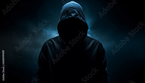 Mysterious stranger in the dark, AI generative, stalker, shadow photo