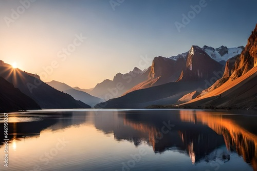 sunset over the lake