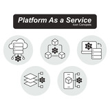 PaaS Icon. Platform as a Service Icon. PaaS architecture Icon. Vector Editable Icon.
