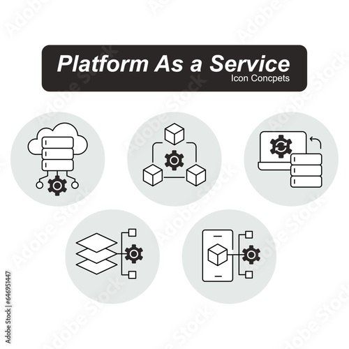 PaaS Icon. Platform as a Service Icon. PaaS architecture Icon. Vector Editable Icon.